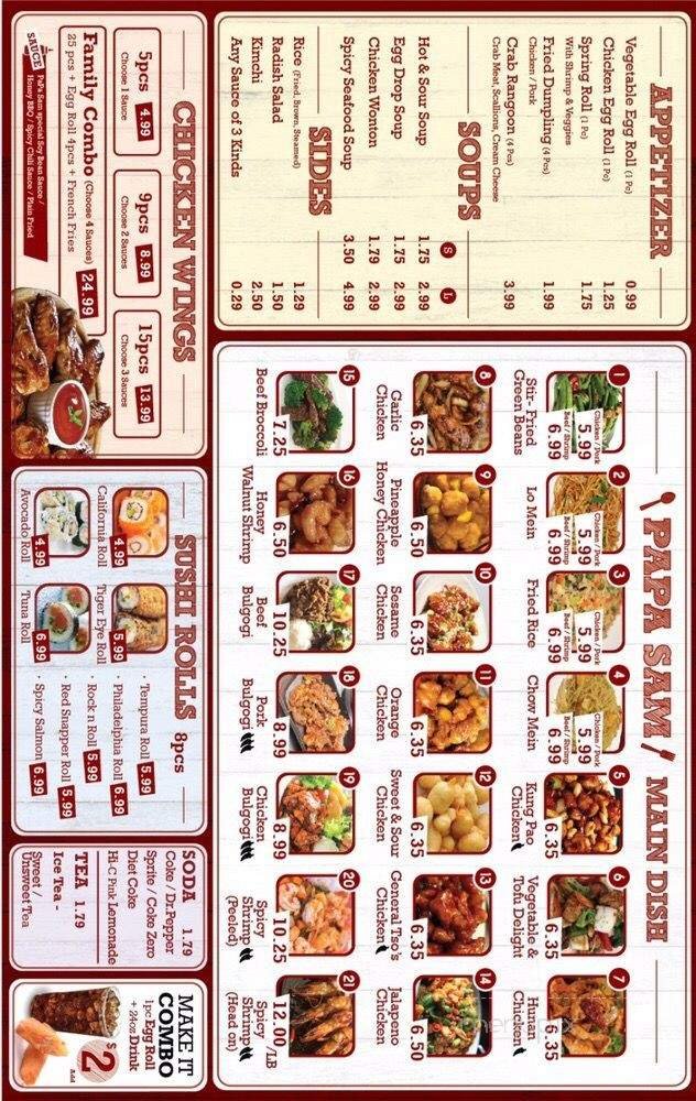 Menu page 1