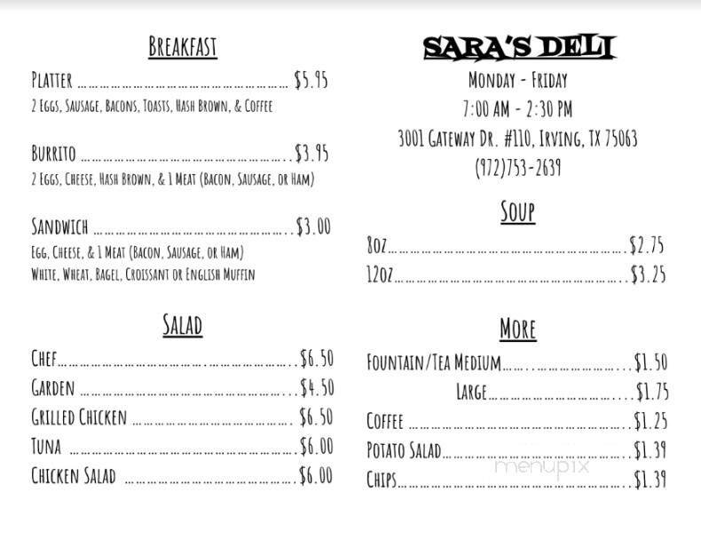 Menu page 1