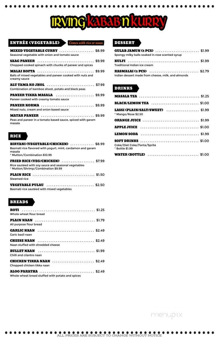 Menu page 1
