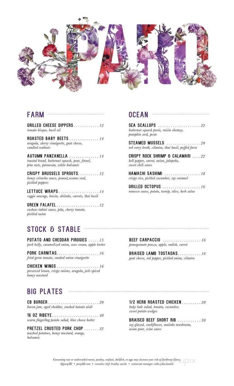 Menu page 1