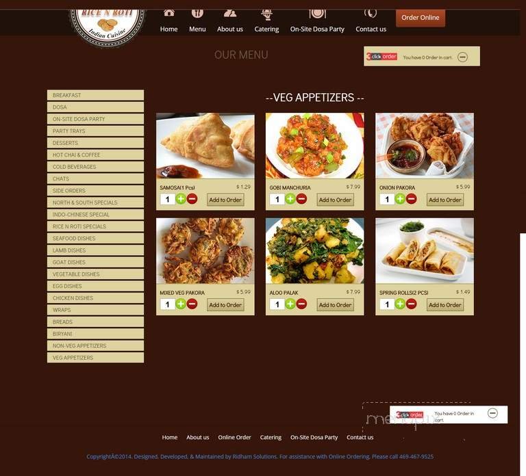 Menu page 1