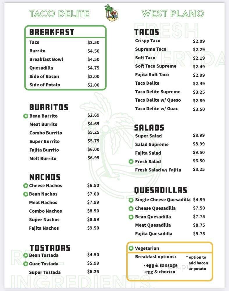 Menu page 1