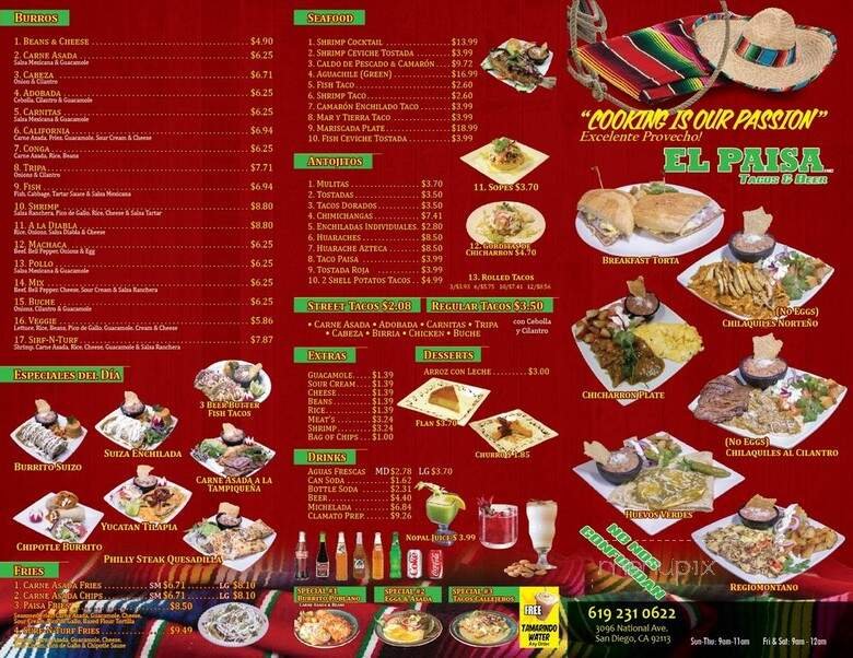 Menu page 1
