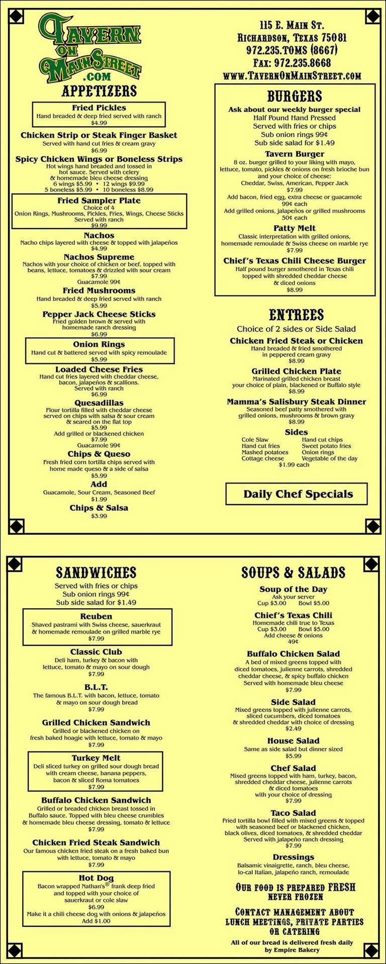 Menu page 1