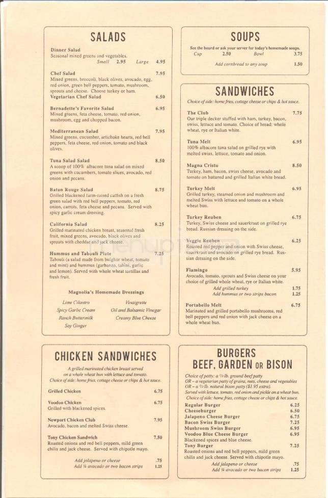 Menu page 1