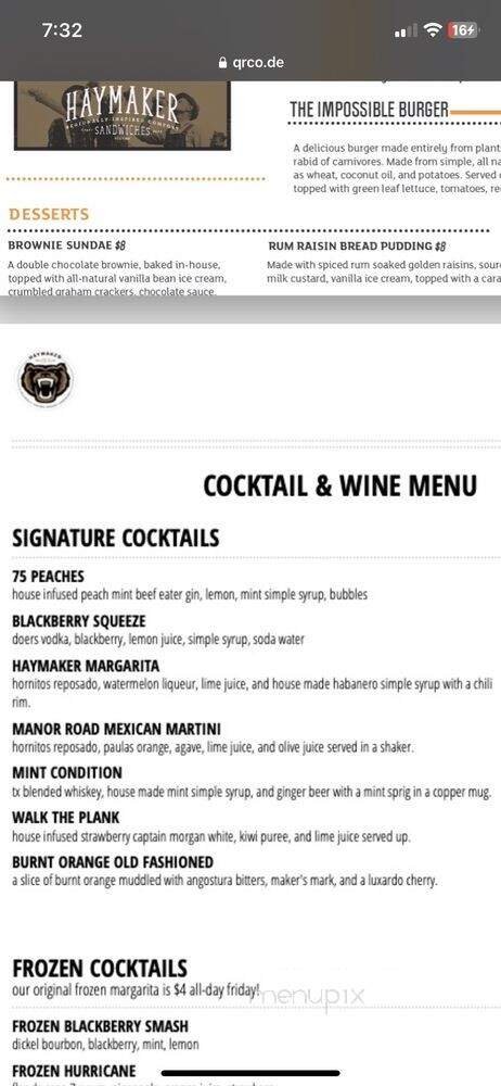 Menu page 1