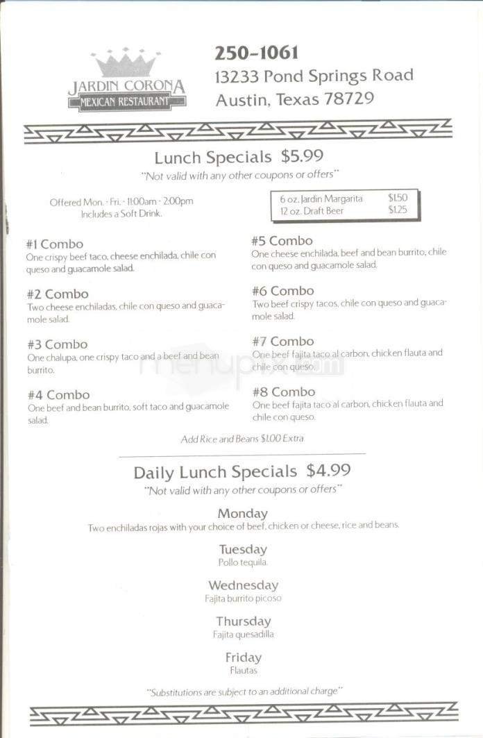 Menu page 1