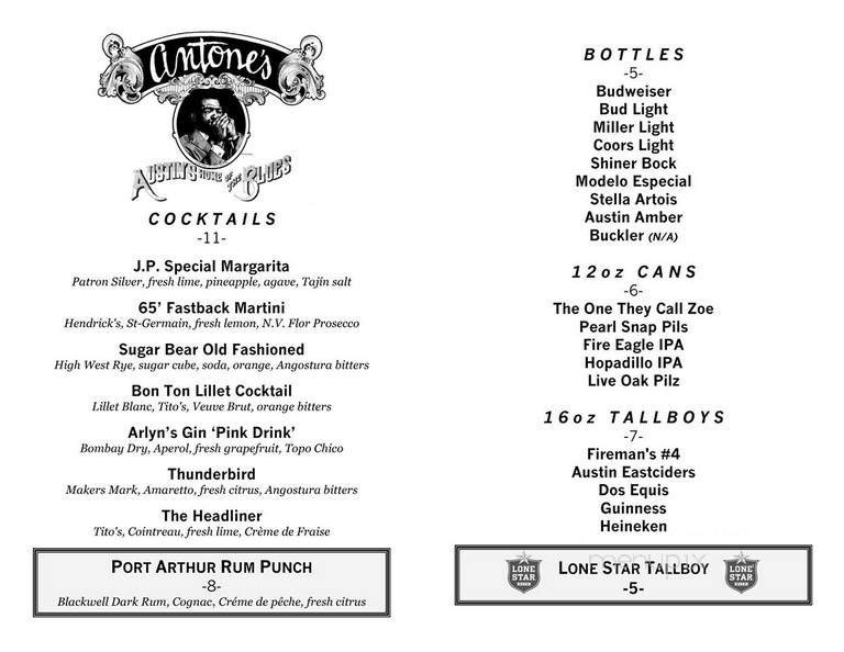 Menu page 1