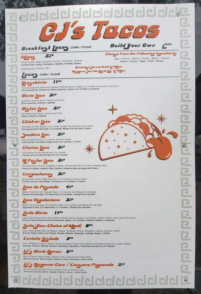 Menu page 1