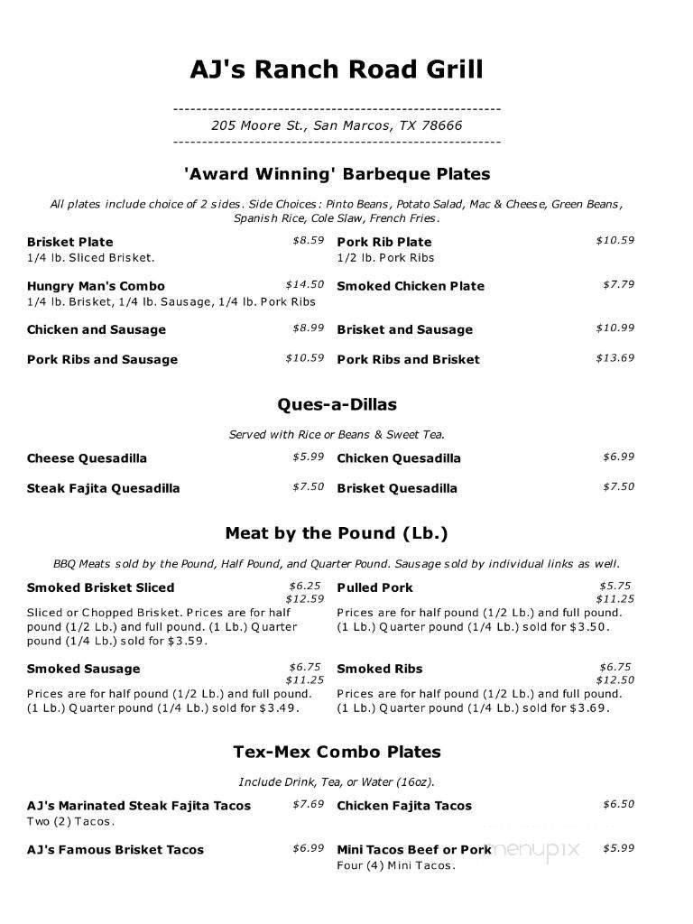 Menu page 1