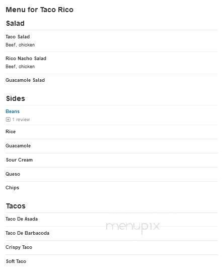 Menu page 1