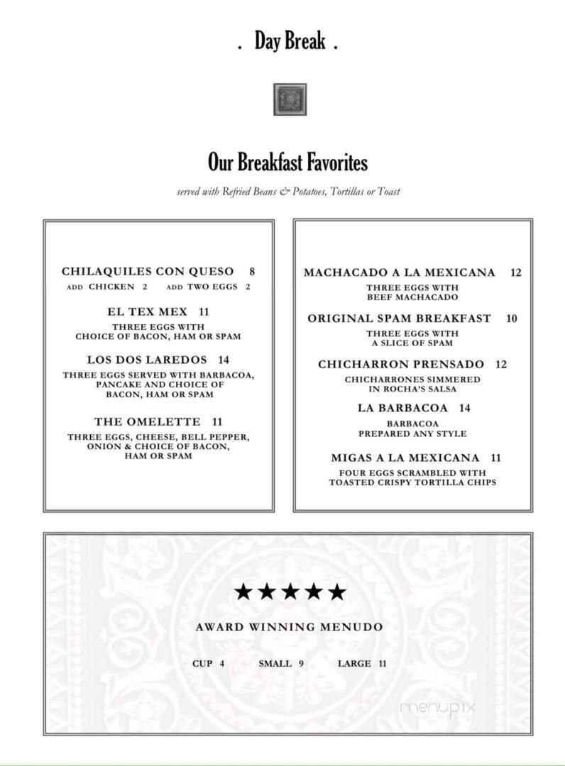 Menu page 1