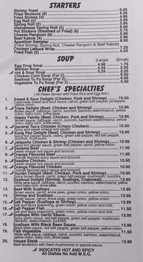 Menu page 1