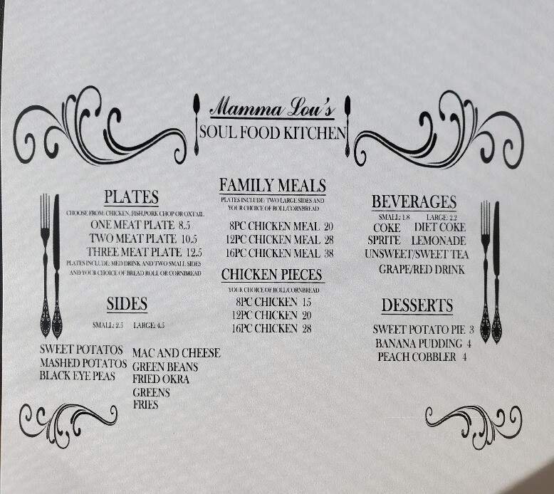 Menu page 1