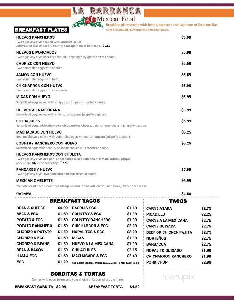 Menu page 1