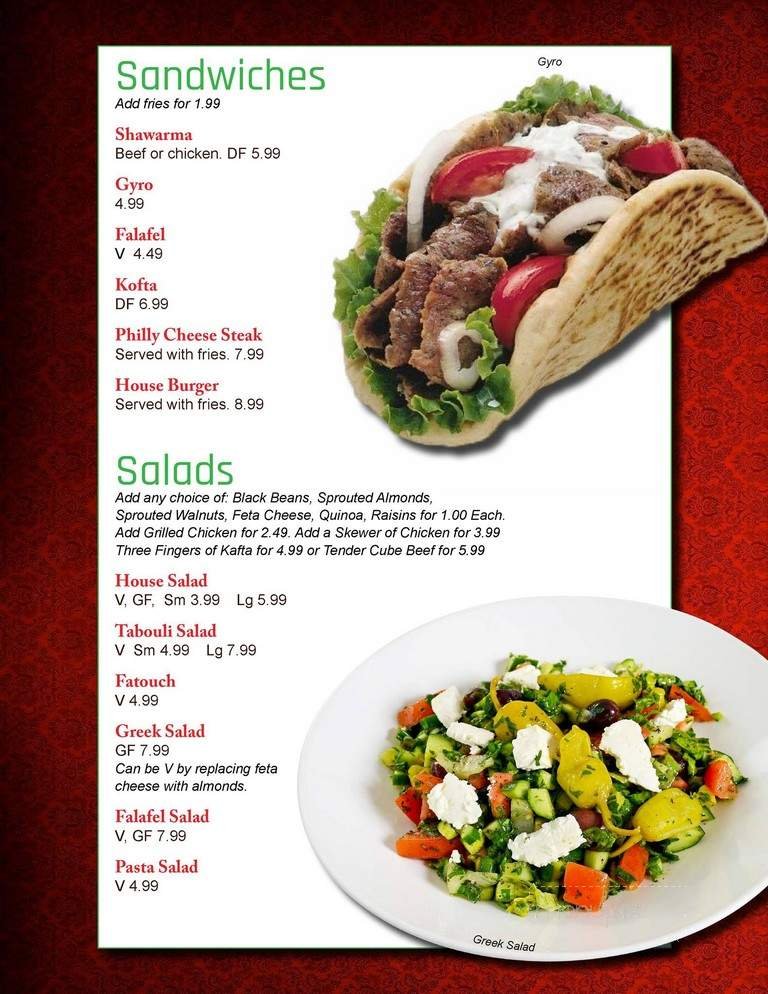 Menu page 2