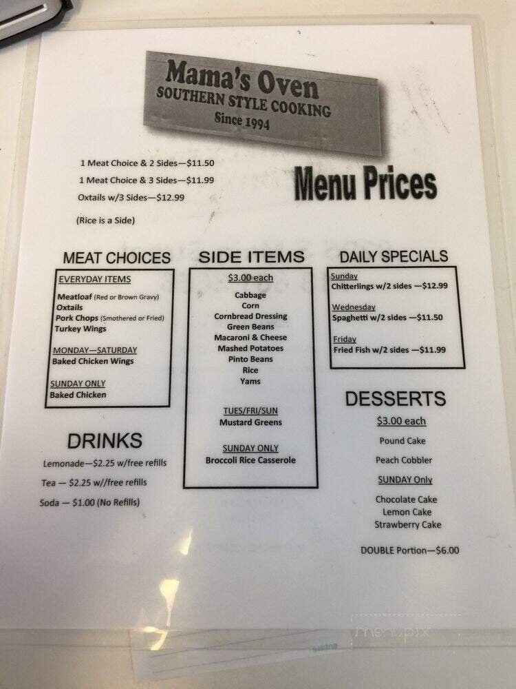 Menu page 1