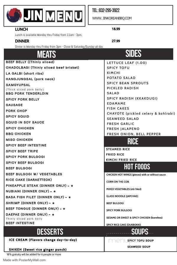 Menu page 1