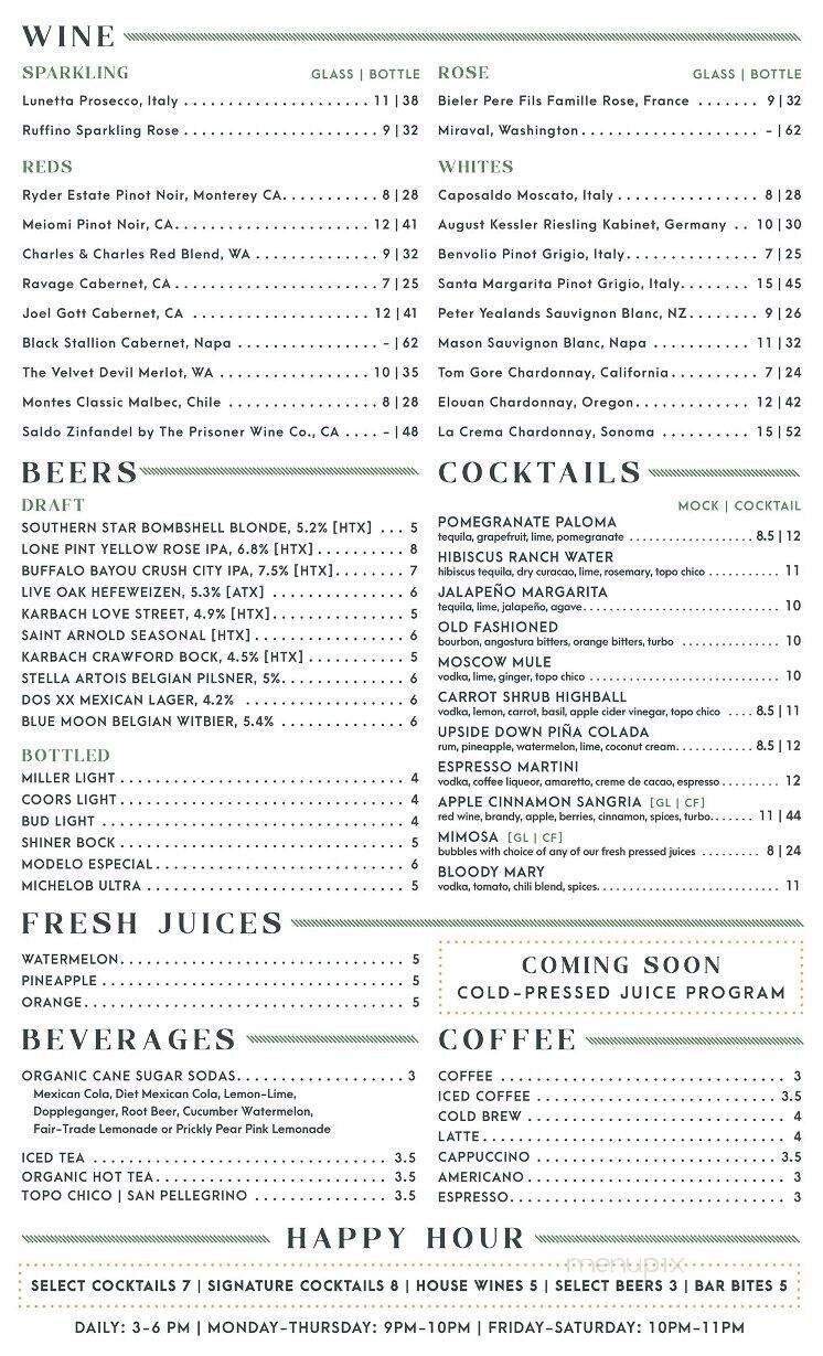 Menu page 1
