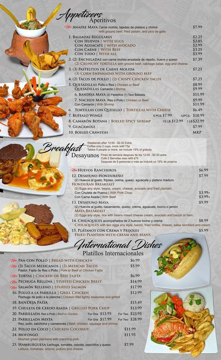 Menu page 1