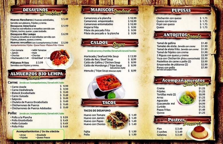 Menu page 1