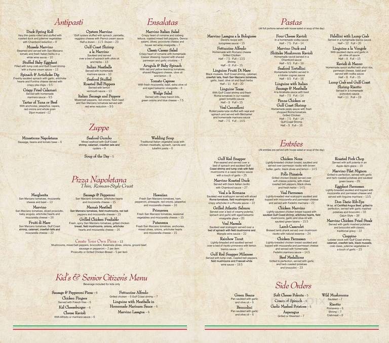 Menu page 1