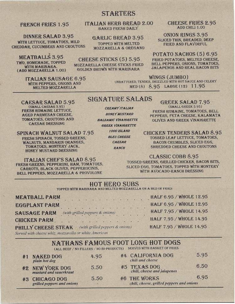 Menu page 1