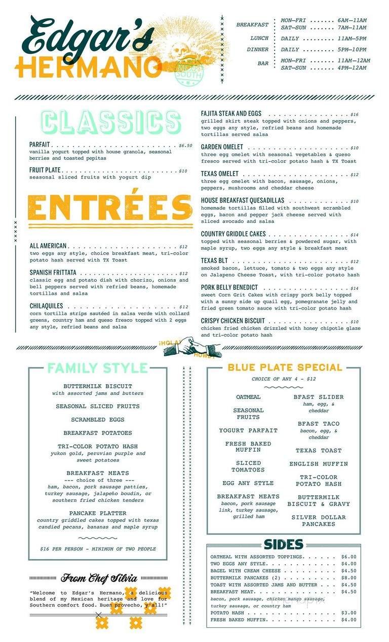 Menu page 1