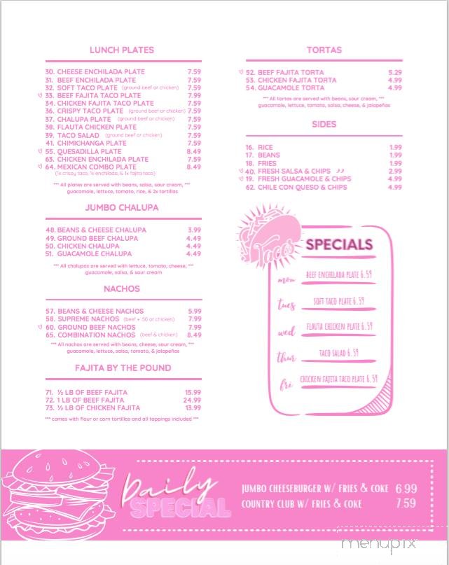 Menu page 1