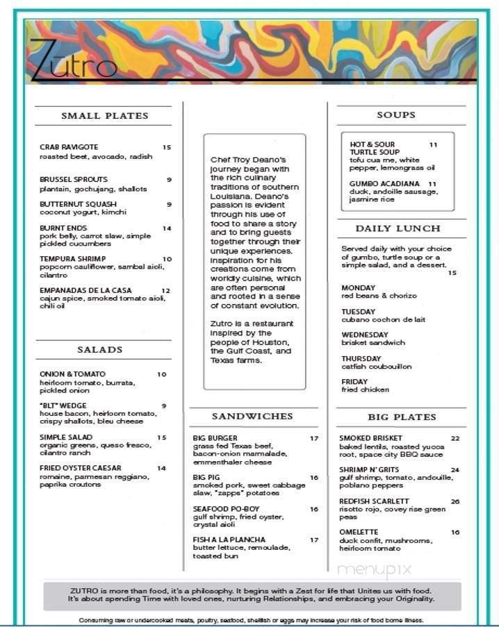 Menu page 1