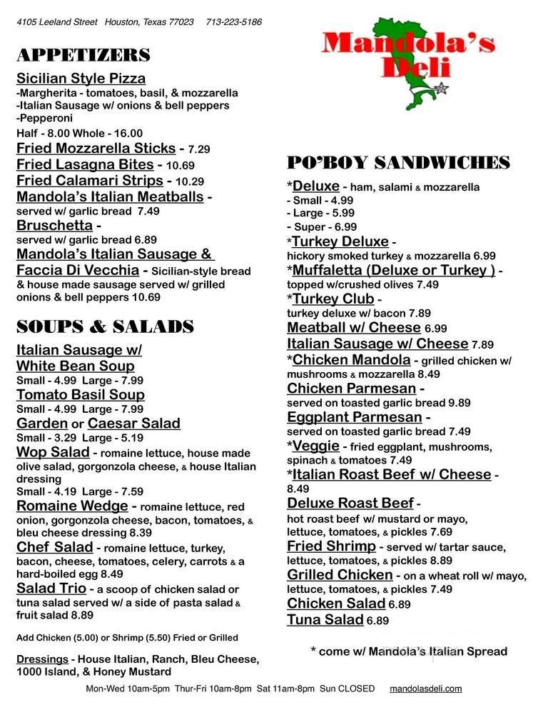 Menu page 1