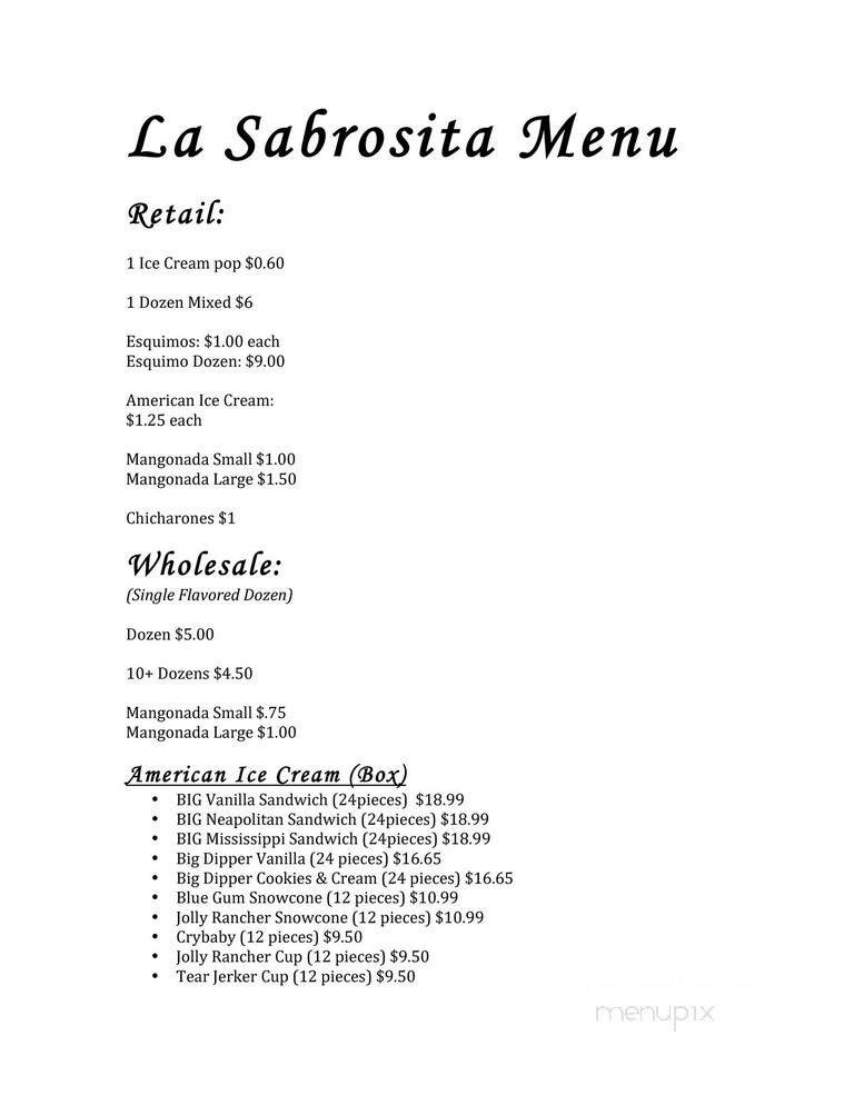 Menu page 1