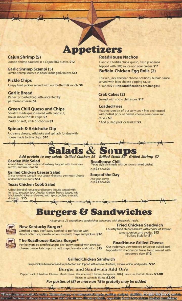 Menu page 1