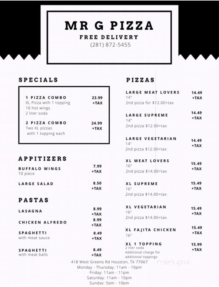 Menu page 1