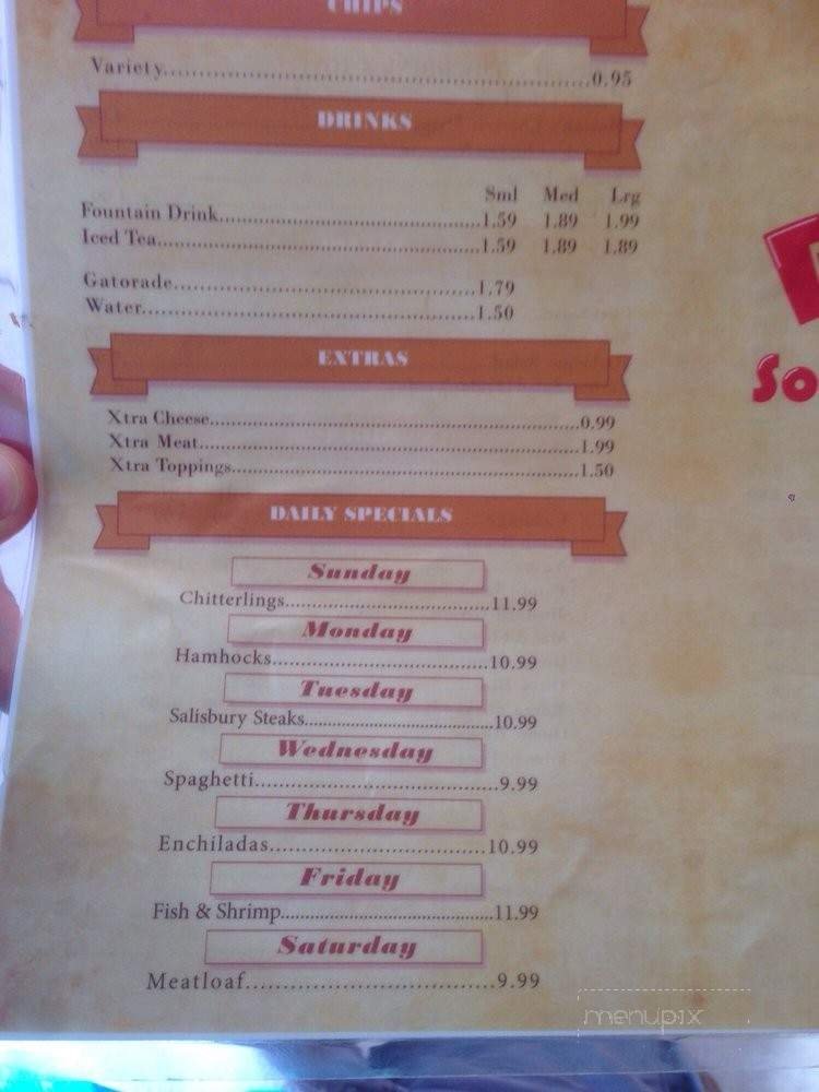 Menu page 1