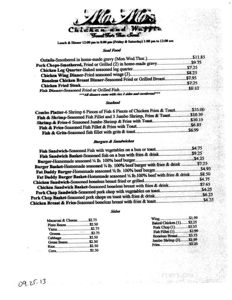 Menu page 1