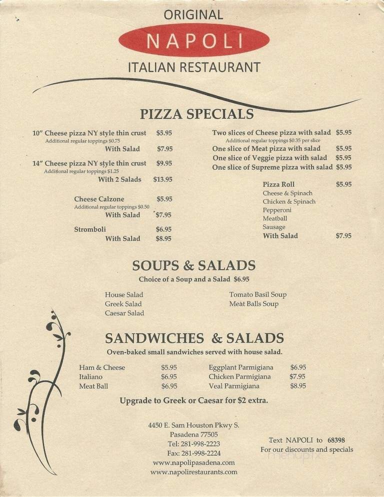 Menu page 1