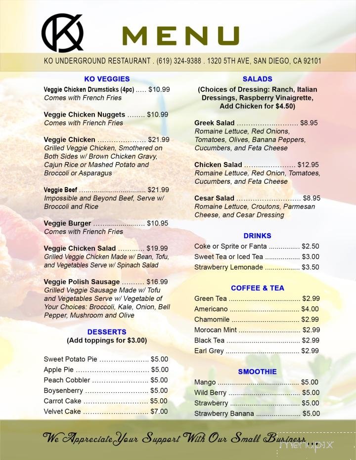 Menu page 1