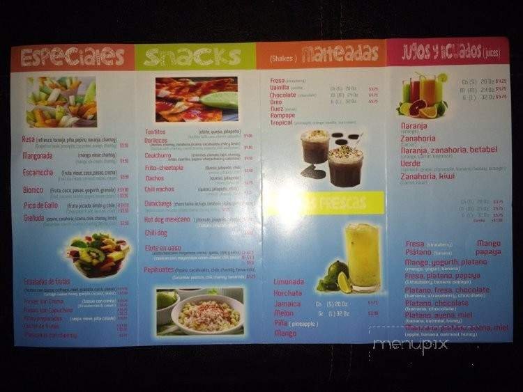 Menu page 1