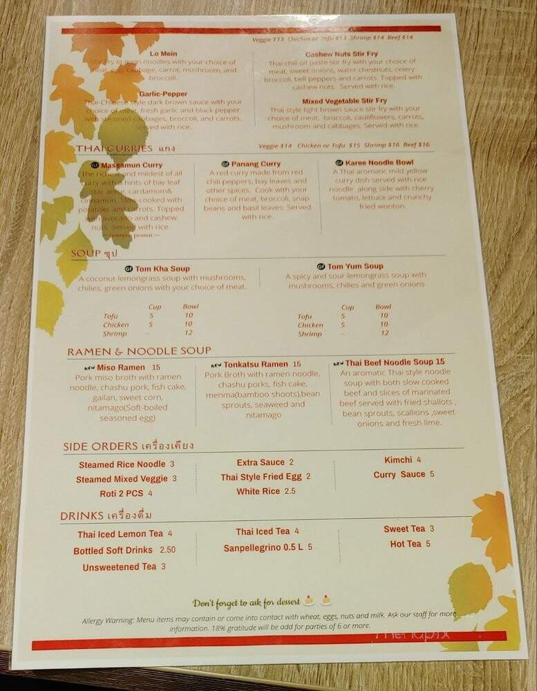 Menu page 1