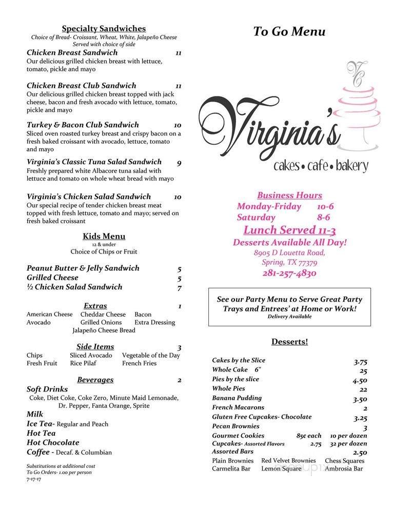 Menu page 1