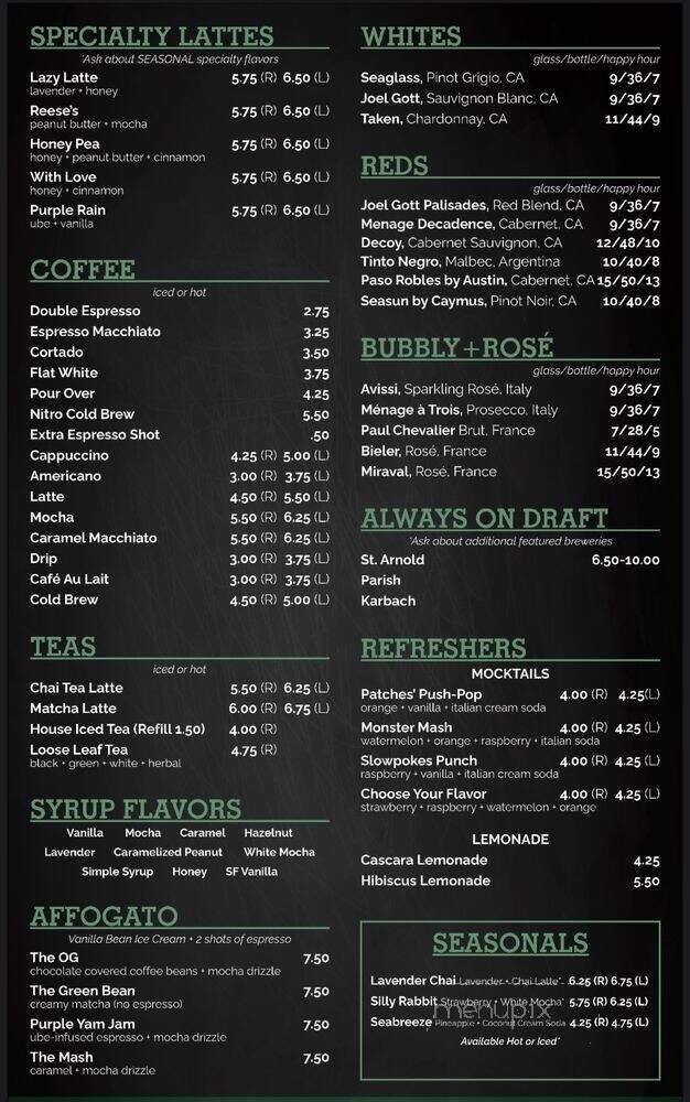 Menu page 1