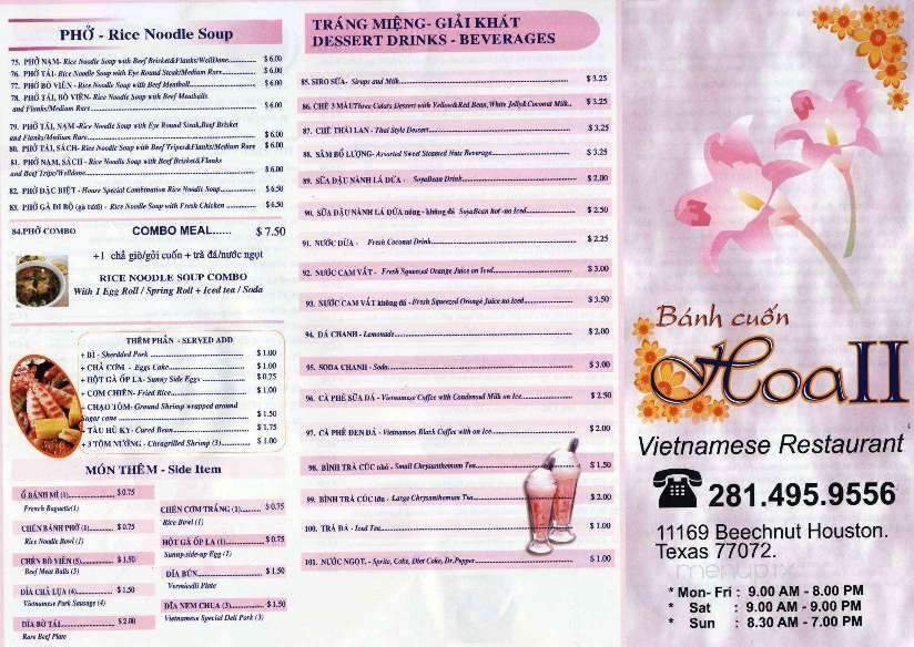 Menu page 1
