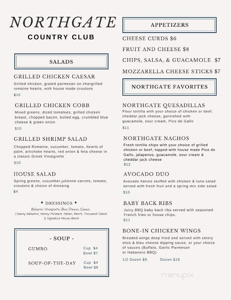 Menu page 1