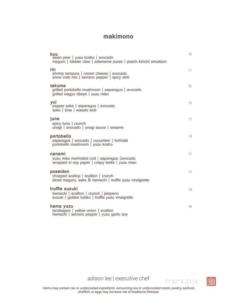 Menu page 1