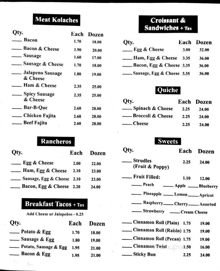 Menu page 1