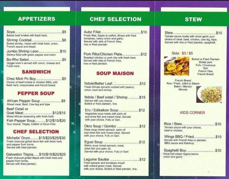 Menu page 2