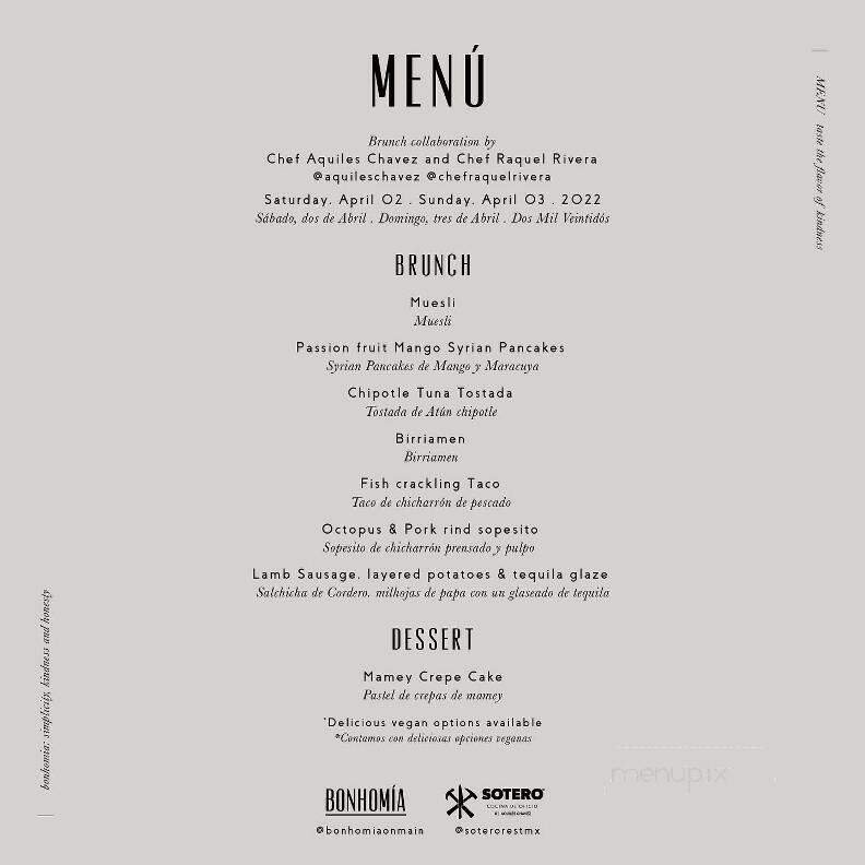 Menu page 1
