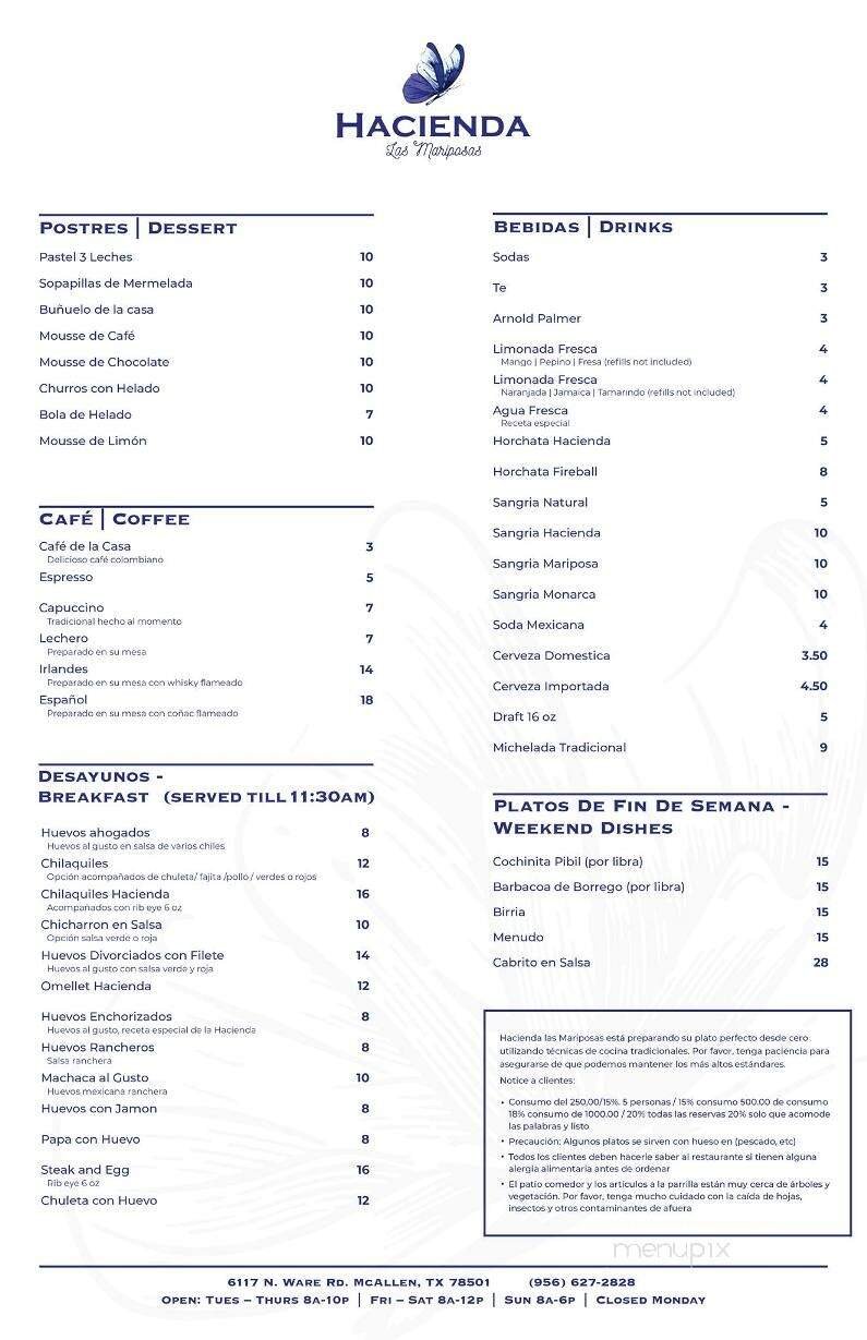 Menu page 1