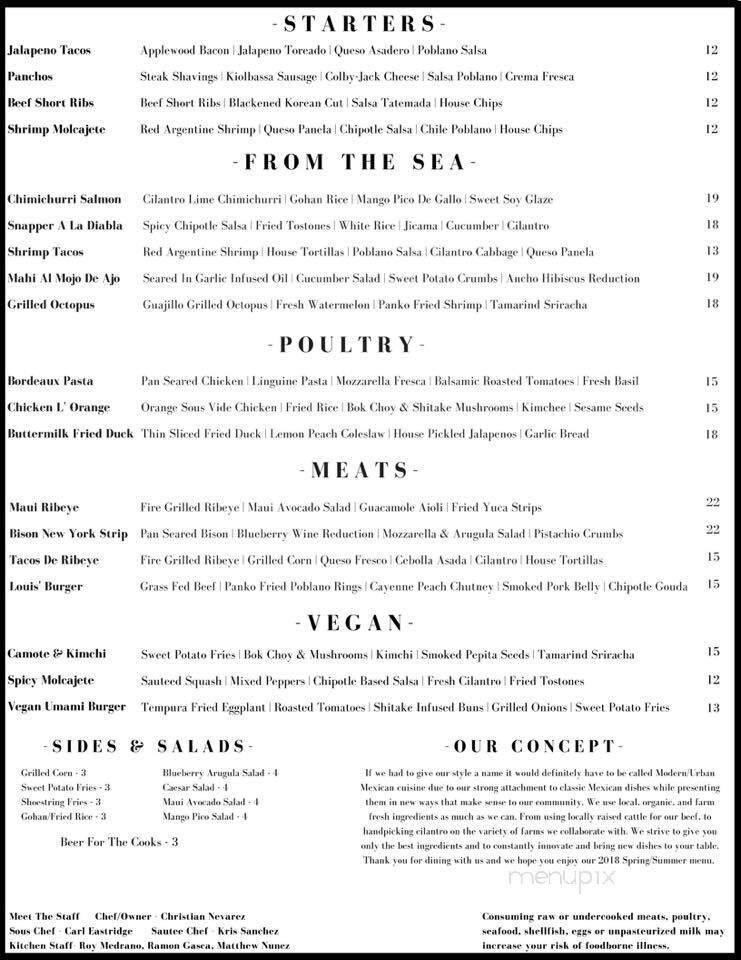 Menu page 1